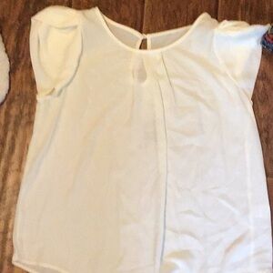 Cream petal sleeved top